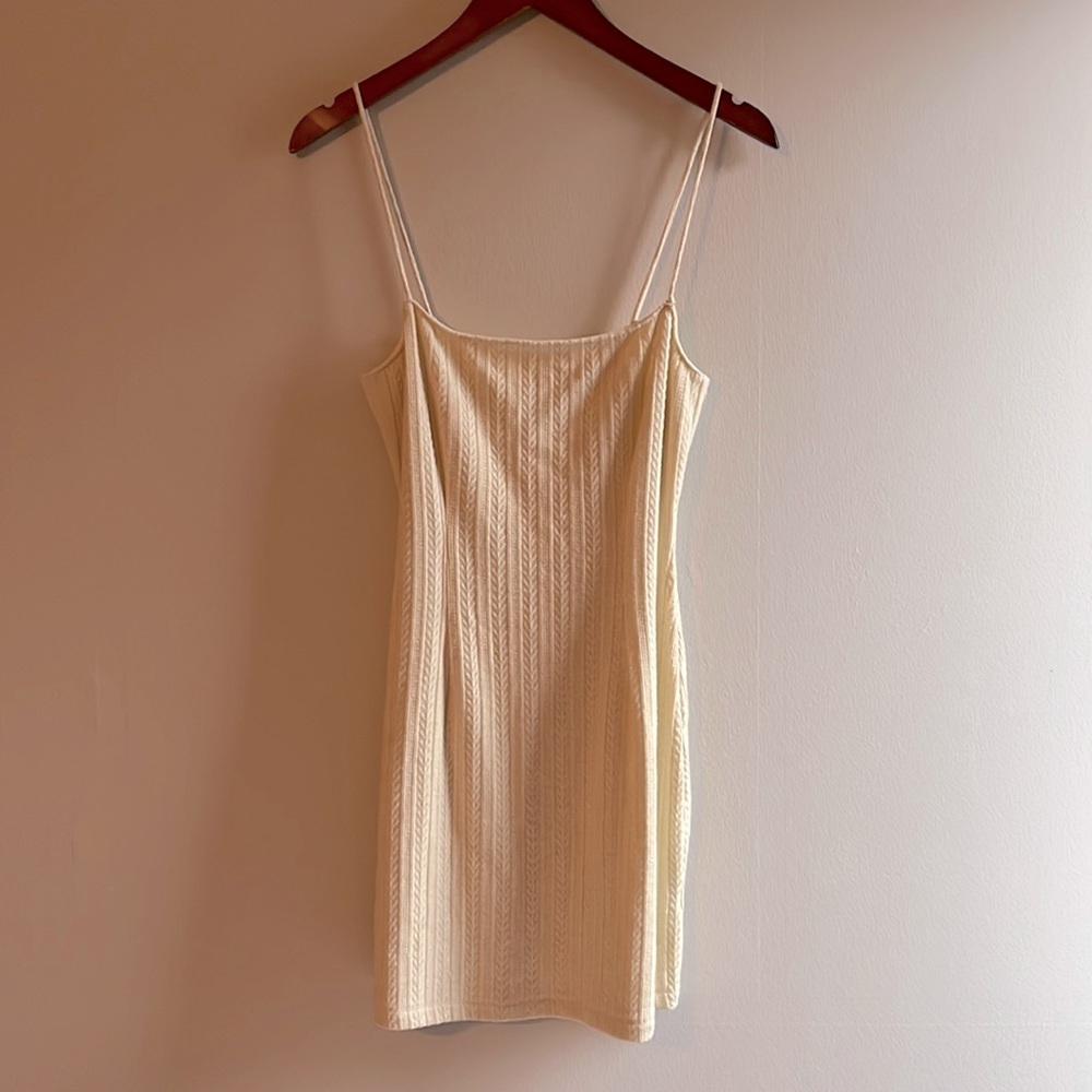 NWT Saylor cream ribbed sweater mini dress